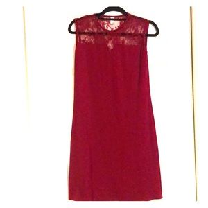 Long burgundy cotton dress